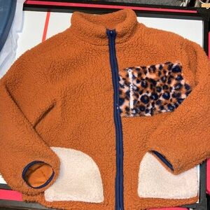 CAT & JACK SHERPA LEOPARD POCKET JACKET 7/8